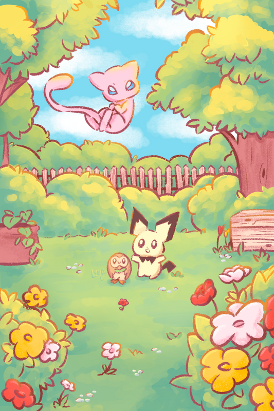 Pokemon Mew Backyard Print